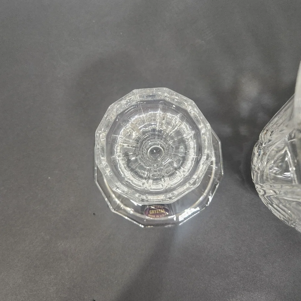 Vintage 24% Lead Crystal 2 Peice Candle Holder with Intricate Accents.